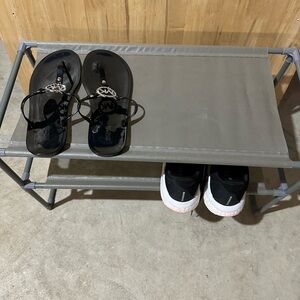 BUNDLE 4/$30 EBUC TWO TIER ( 3 level) FABRIC AND PLASTIC COLLAPSIBLE SHOE RACK